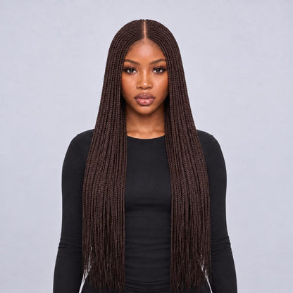 Tiana - Center Part Cornrow 28" HD 13x4 Frontal Color 33 Brown