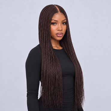 Tiana - Center Part Cornrow 28" HD 13x4 Frontal Color 33 Brown