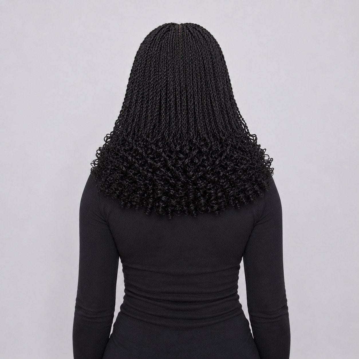 Jasmin Senegalese twist (curly ends) - 14” 5x5 Glueless Closure HD Natural Black