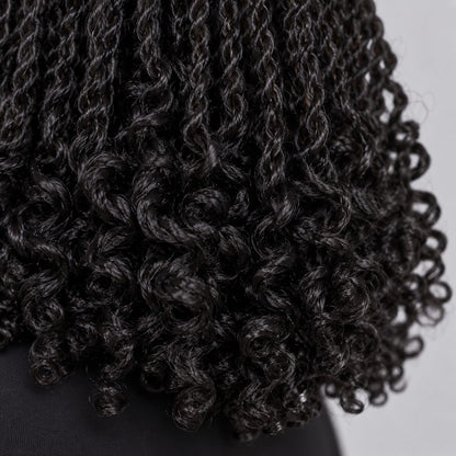 Jasmin Senegalese twist (curly ends) - 14” 5x5 Glueless Closure HD Natural Black