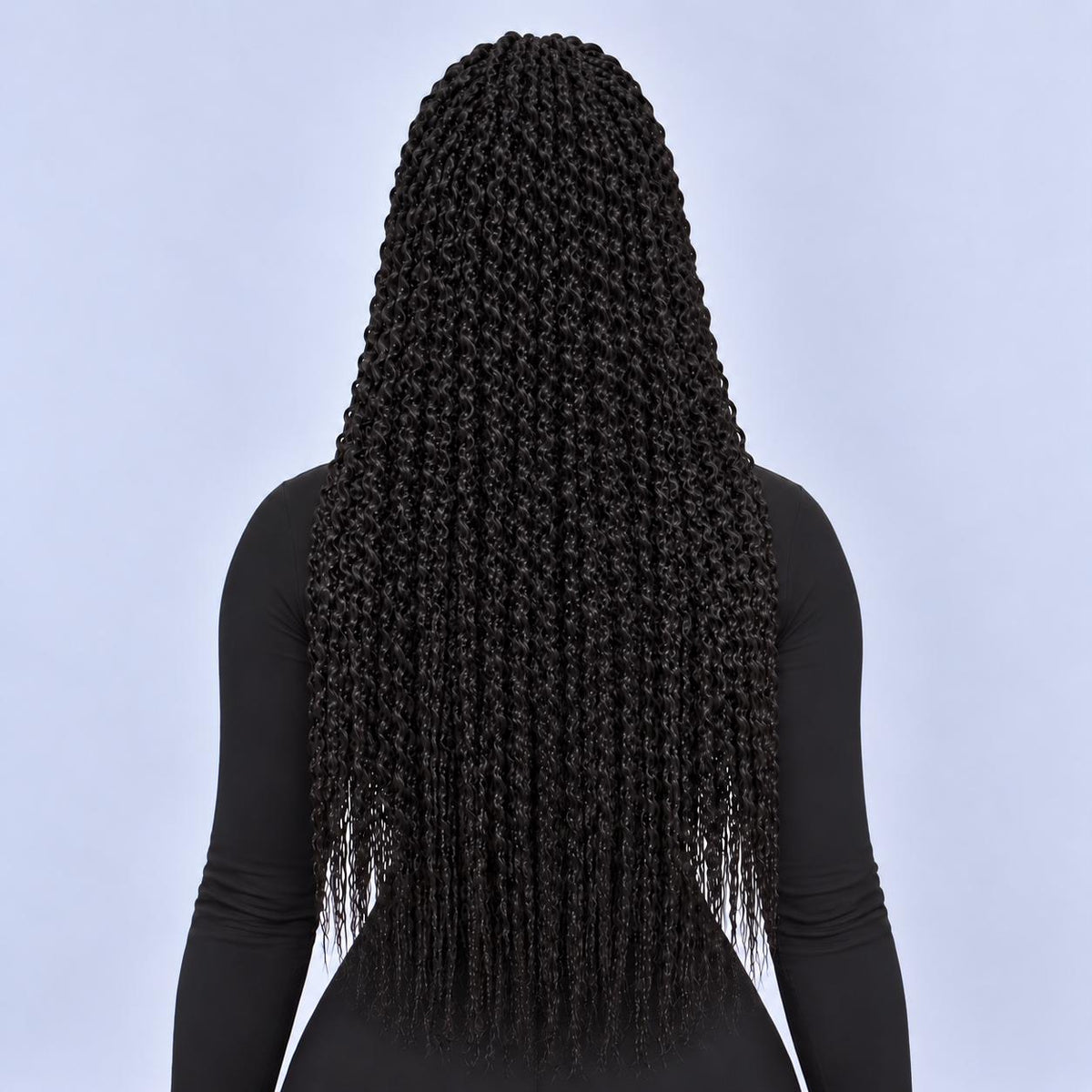 Stella Cornrow spiral twist - 20” 5x5 Glueless Closure HD Natural Black