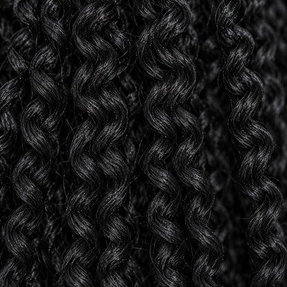Stella Cornrow spiral twist - 20” 5x5 Glueless Closure HD Natural Black