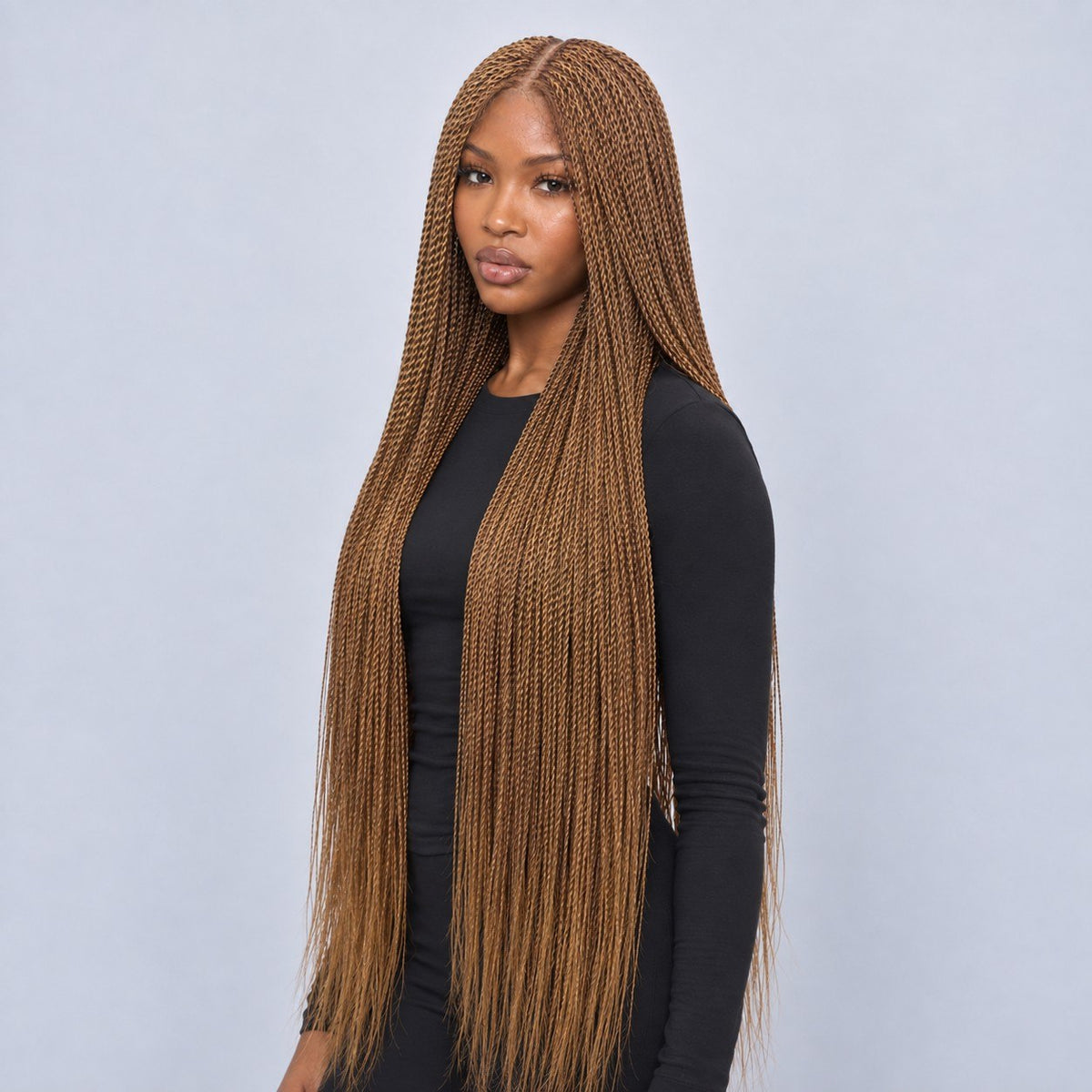 Megan Senegalese Knotless Twist Wig - 40” HD 5x5 HD Closure Glueless Color 30 Brown