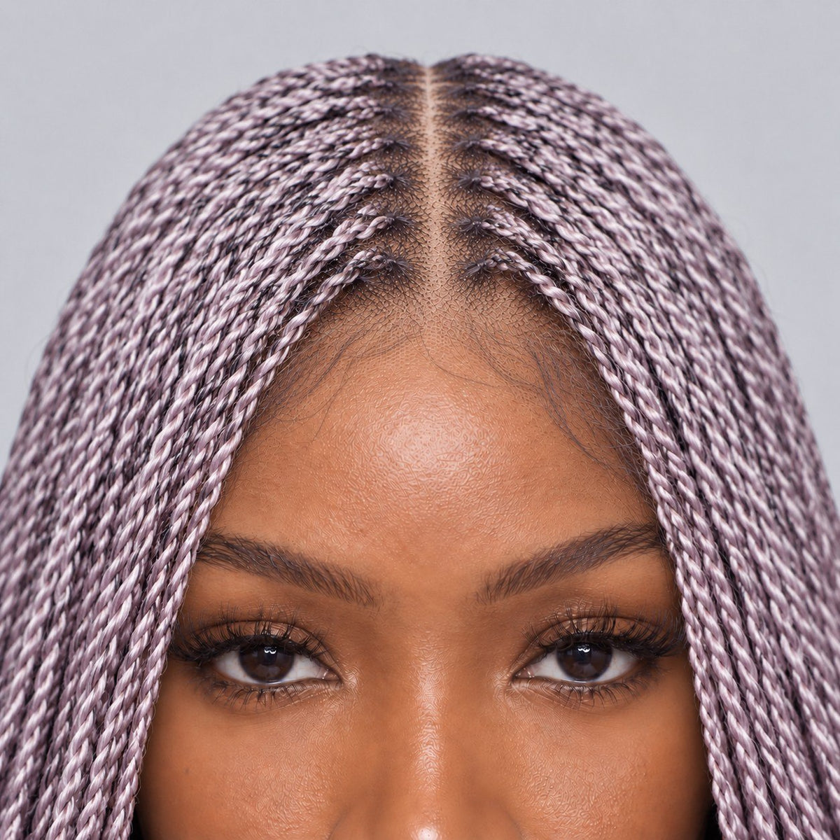 Jasmin Senegalese Twist Wig - 48” 4x4 Closure Glueless Pink with Curly Tips
