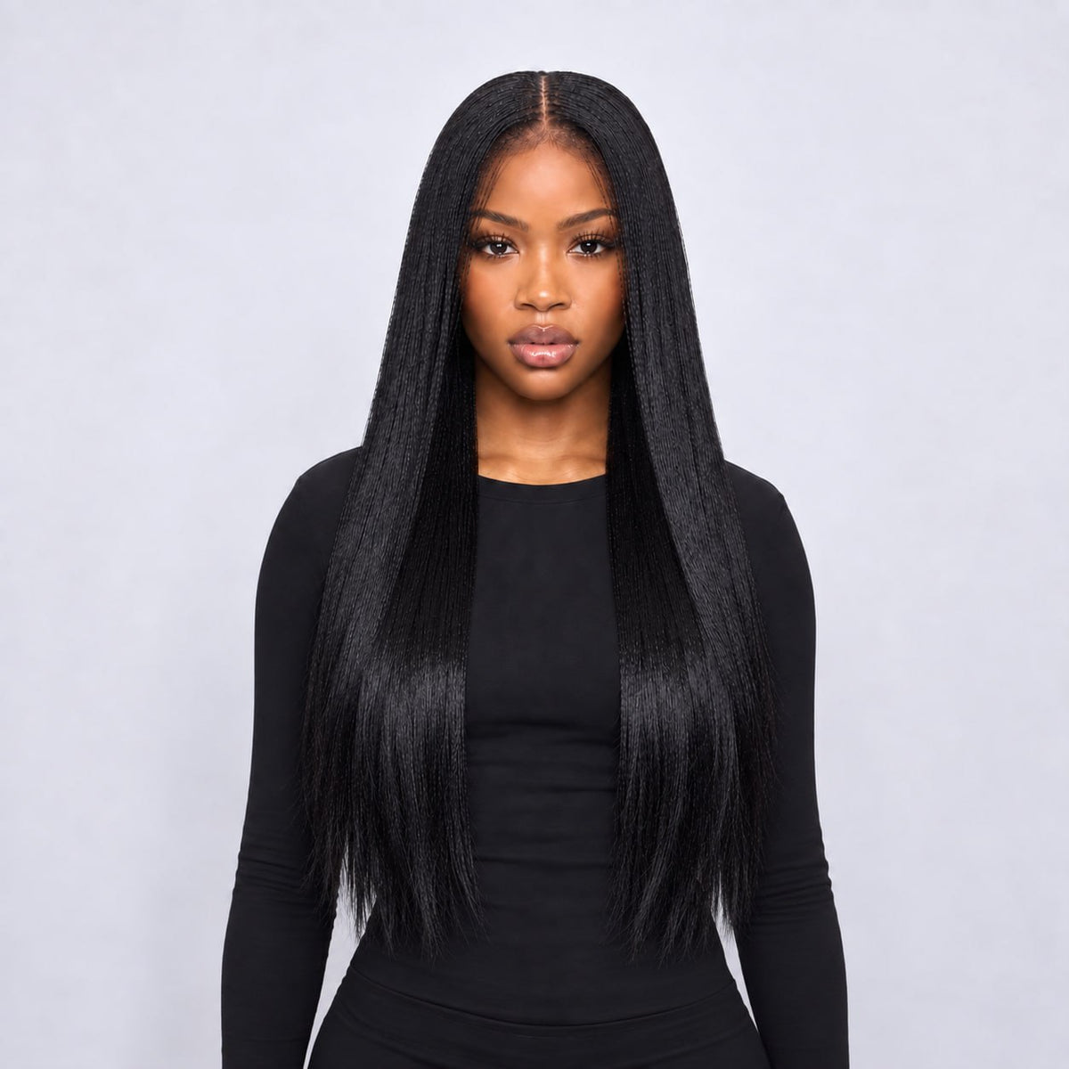 Ally Micro nano twist - 24” 5x5 Glueless Closure HD Natural Black
