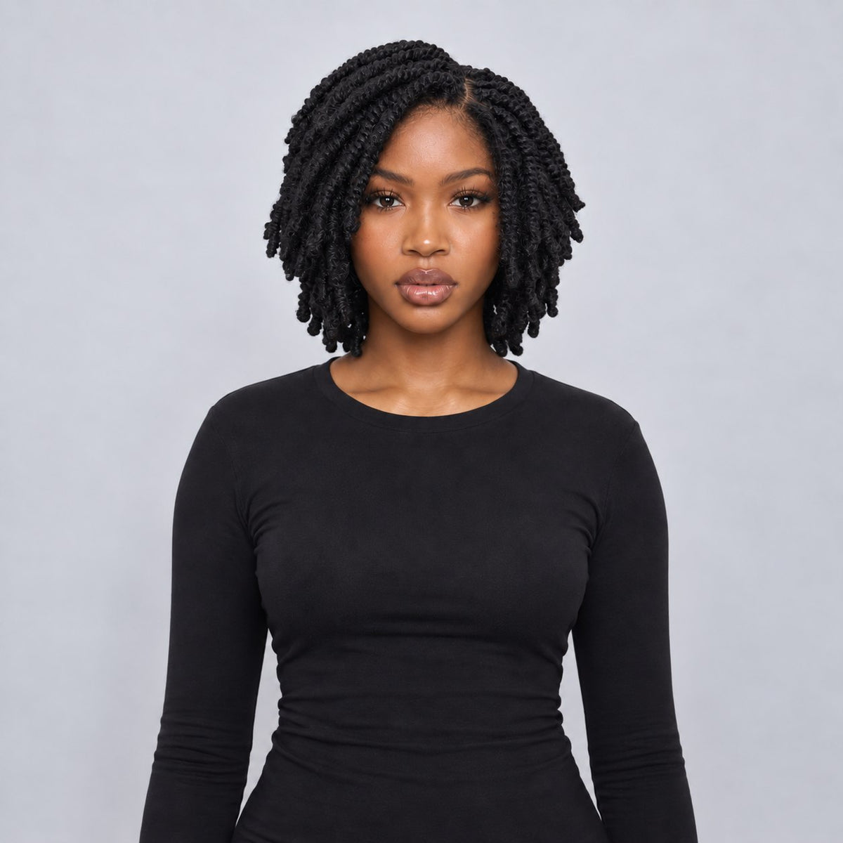 Nelly Kinky twist - 10” 5x5 Glueless Closure HD Natural Black