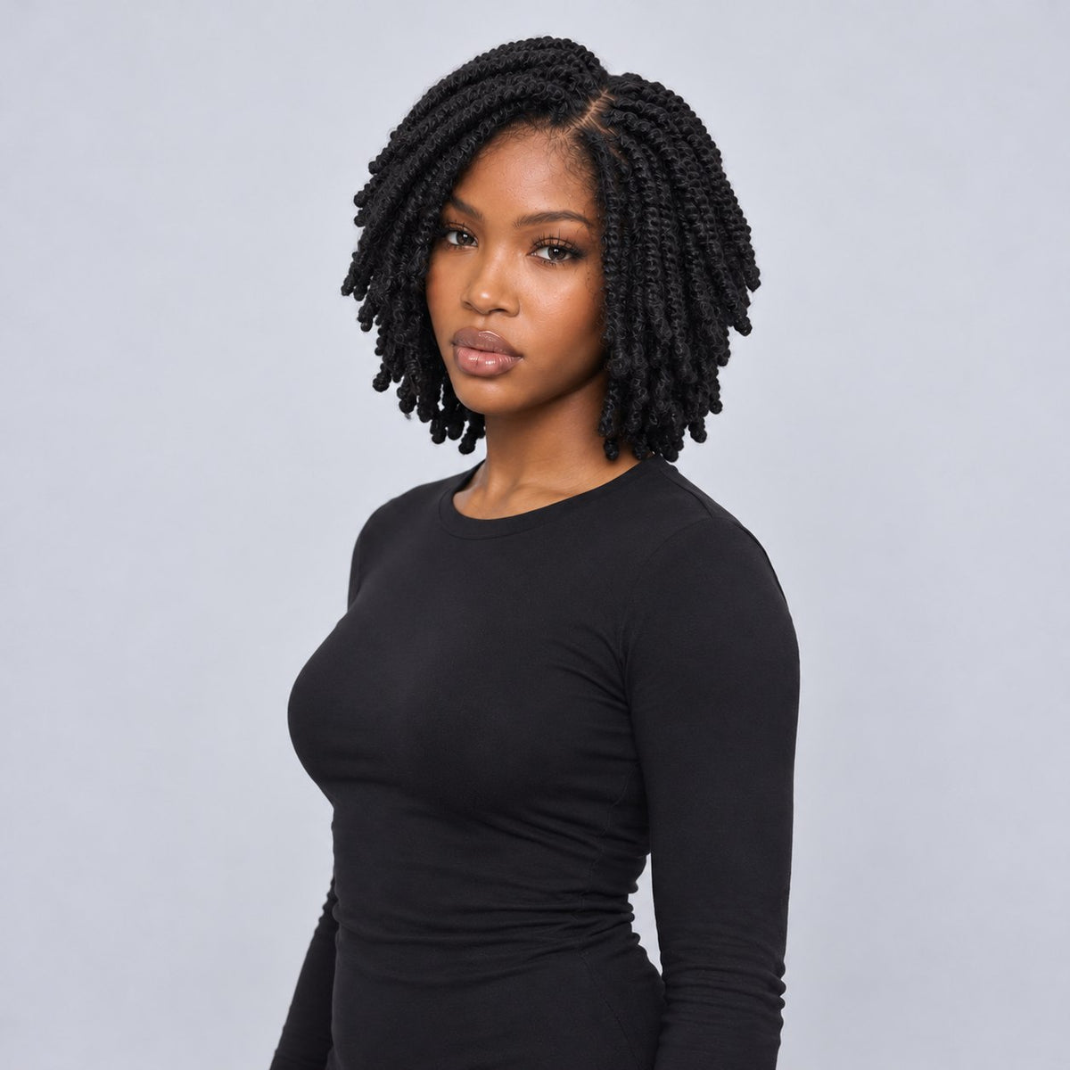 Nelly Kinky twist - 10” 5x5 Glueless Closure HD Natural Black