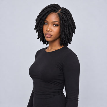 Nelly Kinky twist - 10” 5x5 Glueless Closure HD Natural Black
