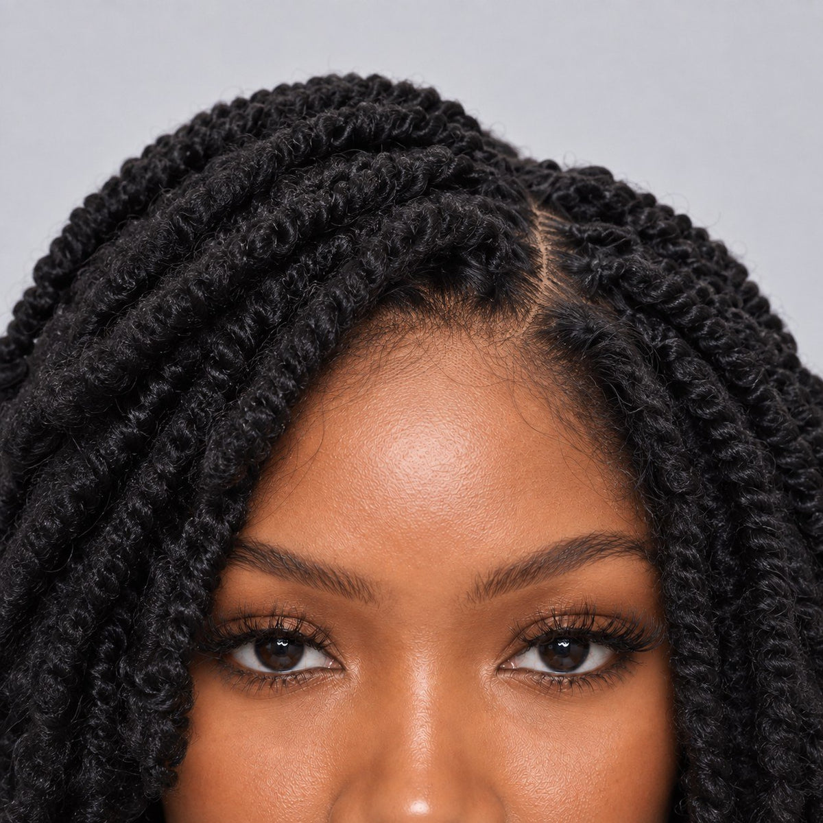 Nelly Kinky twist - 10” 5x5 Glueless Closure HD Natural Black