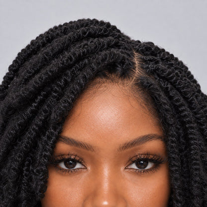 Nelly Kinky twist - 10” 5x5 Glueless Closure HD Natural Black