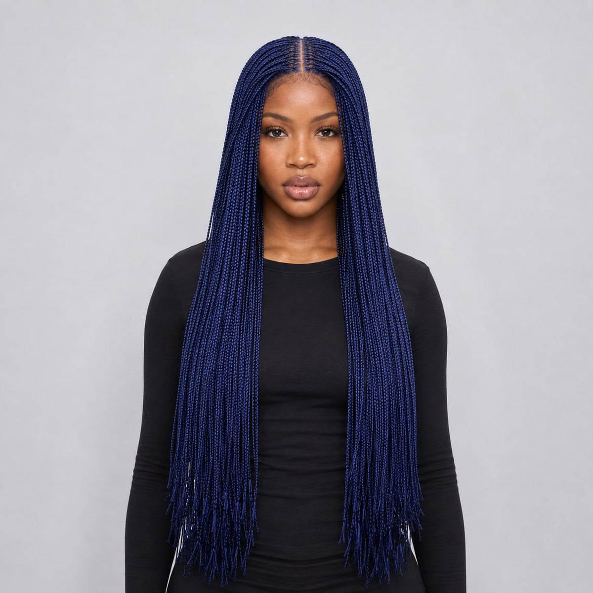 Ashley Knotless Braids - 28" 4x4 Lace Closure Blue