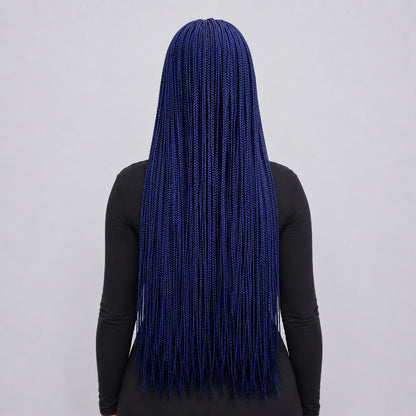 Ashley Knotless Braids - 28" 4x4 Lace Closure Blue
