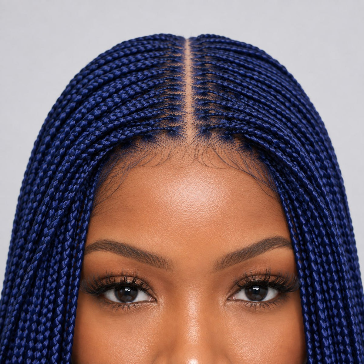 Ashley Knotless Braids - 28" 4x4 Lace Closure Blue