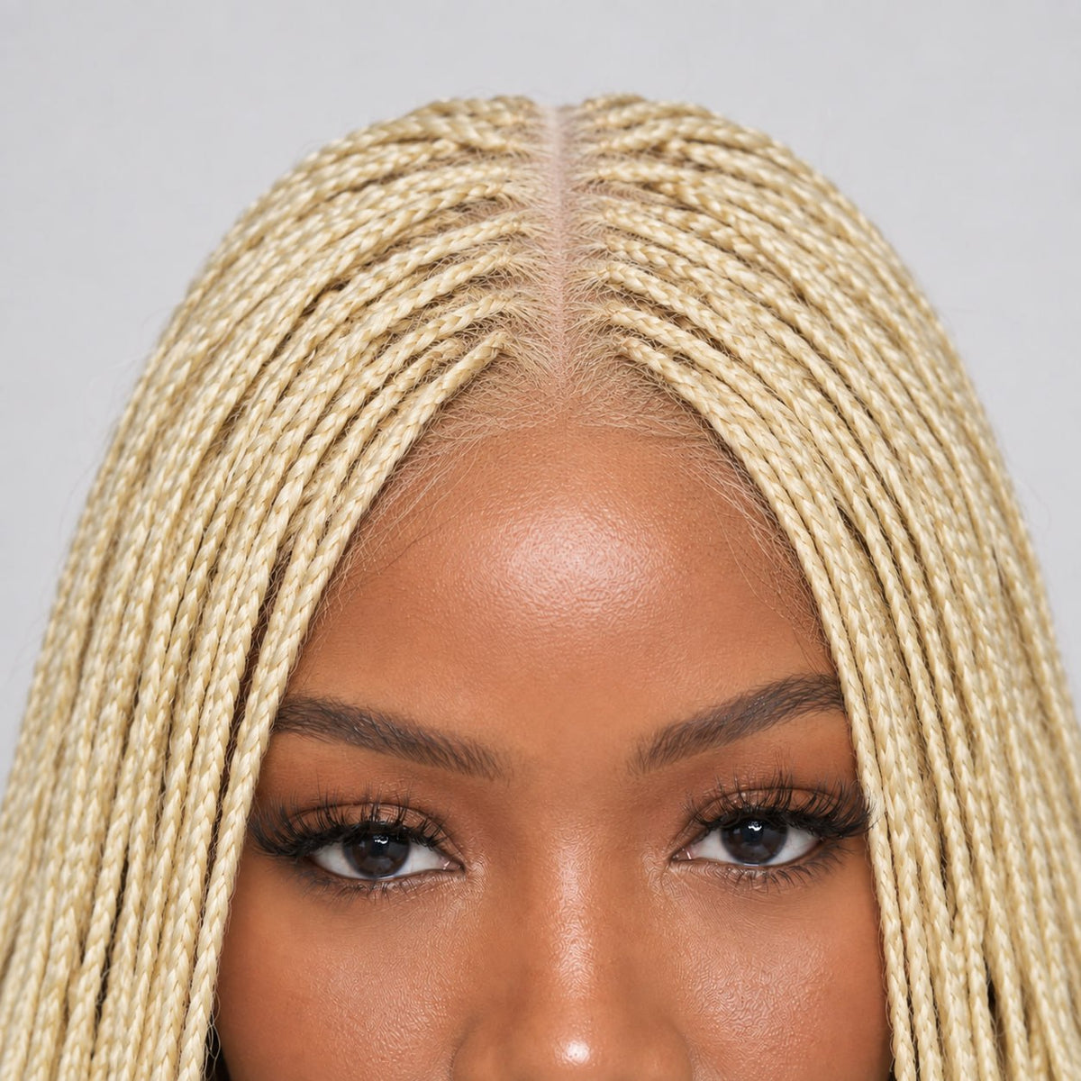 Savannah - French Curls Knotless Braids 20" HD 4x4 Closure Blonde