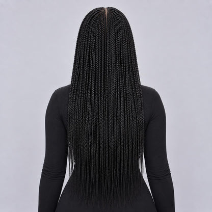 Tiana - Center Cornrow Braids - 26" HD 5x5 Lace Closure Black