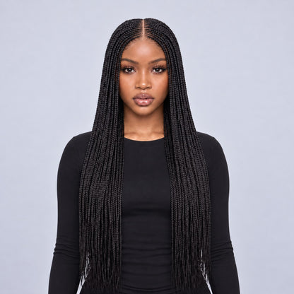 TIANA - Center Part Cornrow 24" HD 5x5 Frontal Color Black