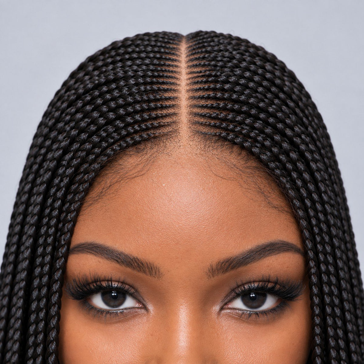 TIANA - Center Part Cornrow 24" HD 5x5 Frontal Color Black