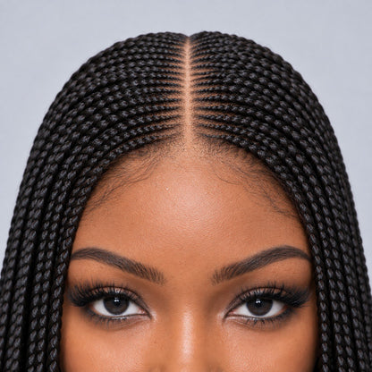 TIANA - Center Part Cornrow 24" HD 5x5 Frontal Color Black