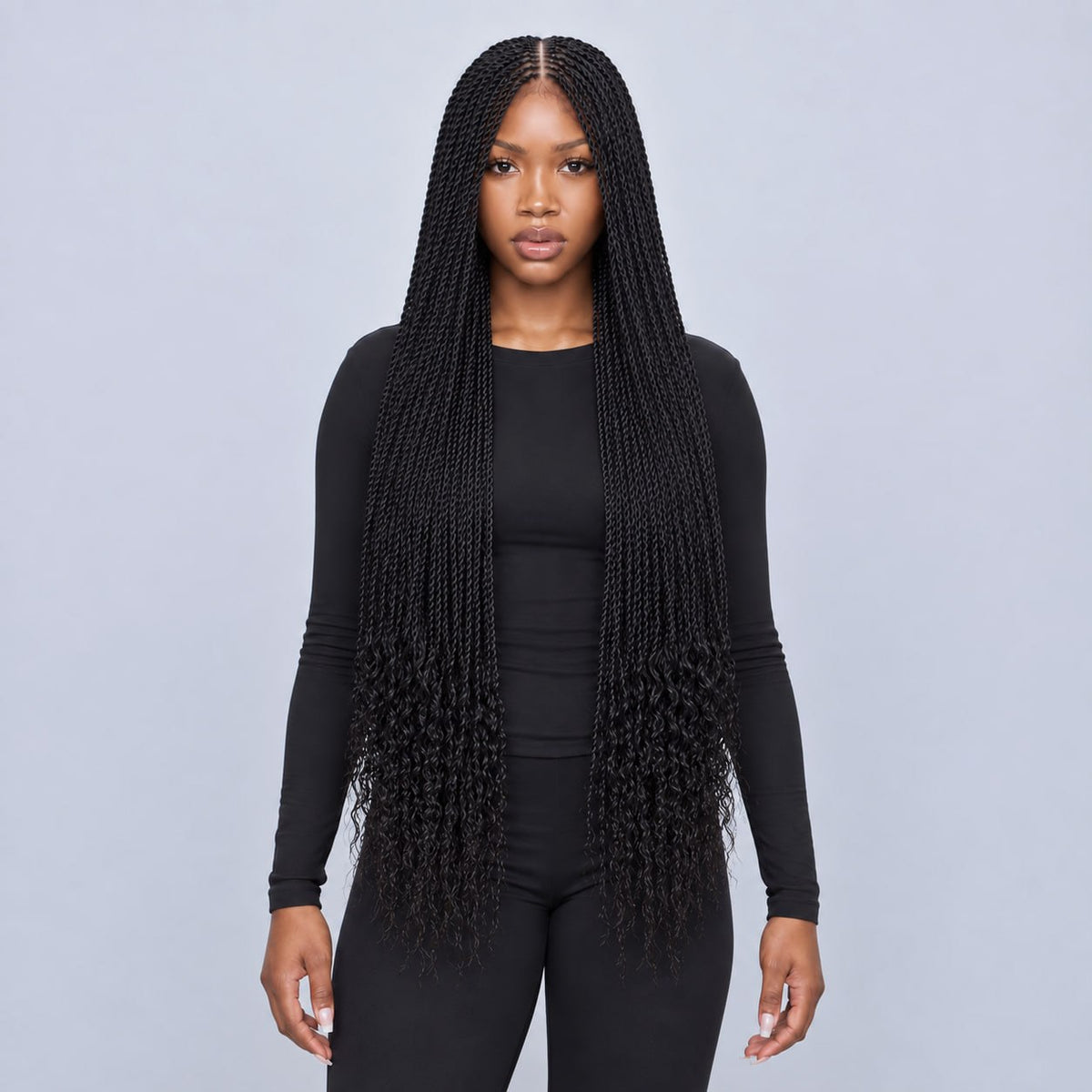 JASMIN - Senegalese Twist Wig 30" HD 5x5 Frontal Color Black