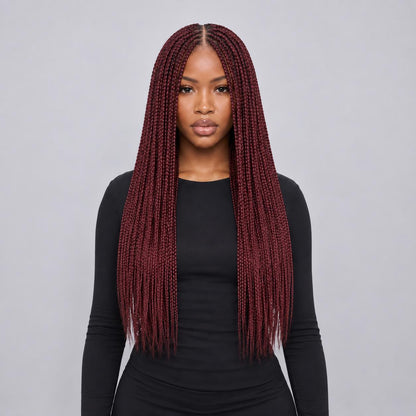Lena - Box Braids 22" HD 5x5 Frontal Color 350